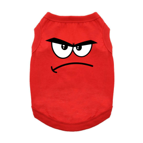 Angry Face Dog Shirt (Color: Flame Scarlet Red, size: X-Small)